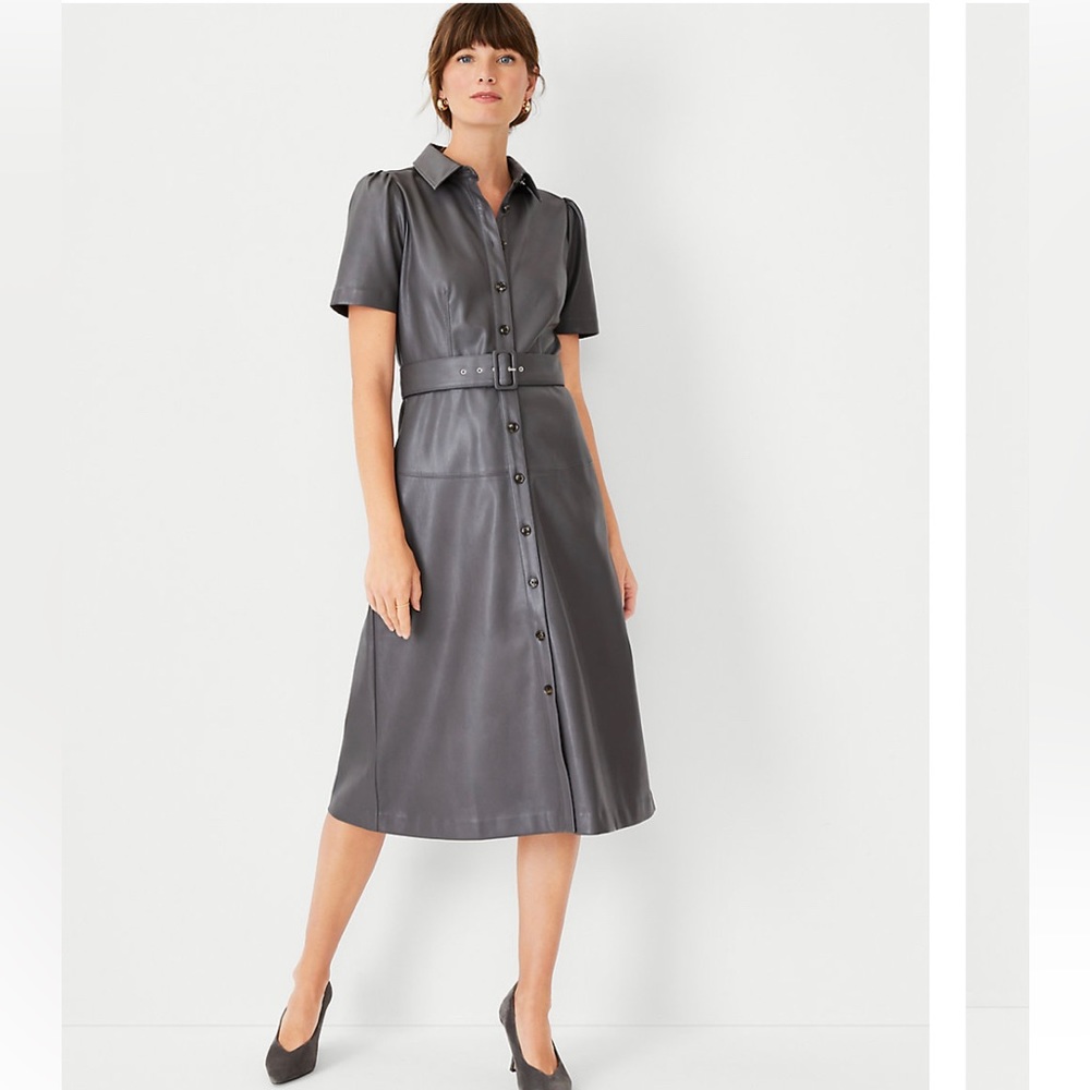 NWT- Ann Taylor Faux Leather Dress - size 10